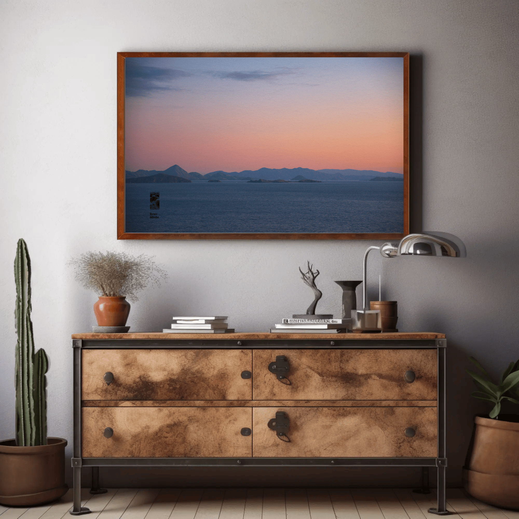 Ocean sunset canvas photo print Komodo Islands hills Flores Indonesia mockup 14 Ocean sunset canvas photo print Komodo Islands hills Flores Indonesia mockup 14